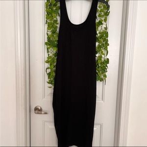 Casual Ribbed Black Dress